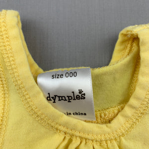 Girls Dymples, yellow tank top / t-shirt, heart, GUC, size 000