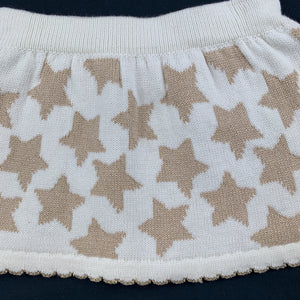 Girls TJX, soft feel thick knitted skirt, stars, EUC, size 1-2