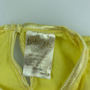 Girls Baby Biz, yellow cotton t-shirt / top, heart, GUC, size 000