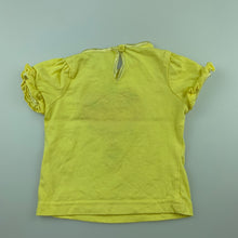 Load image into Gallery viewer, Girls Baby Biz, yellow cotton t-shirt / top, heart, GUC, size 000