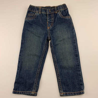 Boys Carter's, dark denim jeans, elasticated, EUC, size 1