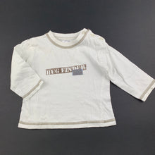 Load image into Gallery viewer, Boys Baby Biz, cream cotton long sleeve t-shirt / top, FUC, size 00