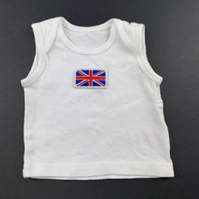 Load image into Gallery viewer, Unisex Mothercare, white cotton t-shirt / top, Union Jack, GUC, size 000