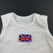 Load image into Gallery viewer, Unisex Mothercare, white cotton t-shirt / top, Union Jack, GUC, size 000