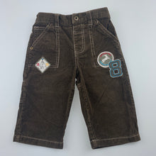 Load image into Gallery viewer, Boys Stix n Stones, brown cotton corduroy pants, elasticated, EUC, size 0