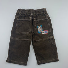 Load image into Gallery viewer, Boys Stix n Stones, brown cotton corduroy pants, elasticated, EUC, size 0