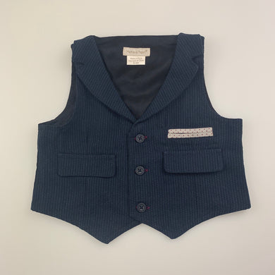 Boys Mamas & Papas, blue pin stripe formal vest / waistcoat, EUC, size 0