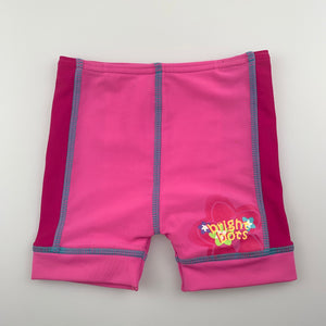 Girls Bright Bots, pink swim shorts, elasticated, EUC, size 000