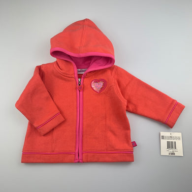 Girls First Impressions, coral fleece lined zip hooded sweater, NEW, size 00