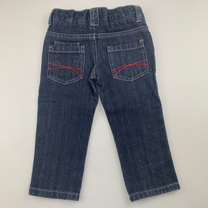 Boys Sprout, dark denim pants / jeans, elasticated, GUC, size 0