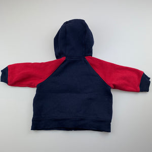 Boys Gymboree, fleece lined zip hooded sweater, baseball, GUC, size 0