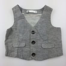 Load image into Gallery viewer, Boys Target, grey cotton formal / wedding vest / waistcoat, EUC, size 000