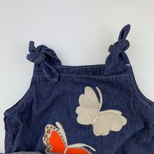 Load image into Gallery viewer, Girls Keiki Designs, cute denim dress, applique butterflies, EUC, size 1