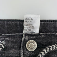 Load image into Gallery viewer, Unisex Kids &amp; Co Baby, black knit stretch denim jeans, adjustable, Inside leg: 32cm, GUC, size 1