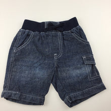 Load image into Gallery viewer, Boys Target, denim cargo shorts, elasticated, GUC, size 00