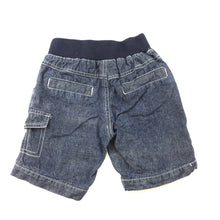 Load image into Gallery viewer, Boys Target, denim cargo shorts, elasticated, GUC, size 00