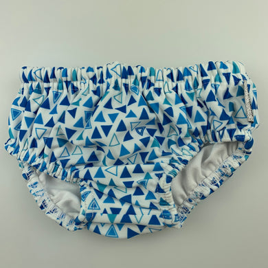 Unisex Rashoodz, blue & white swim nappy / bottoms, EUC, size 000