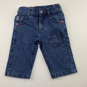 Boys Gumboots, blue denim pants, elasticated, EUC, size 6 months