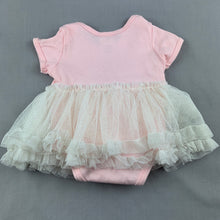 Load image into Gallery viewer, Girls Nicole Miller New York, pink cotton tutu romper, swans, GUC, size 00