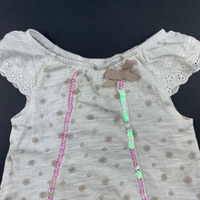 Load image into Gallery viewer, Girls Baby Baby, lightweight floral cotton t-shirt / top, sequins, EUC, size 00