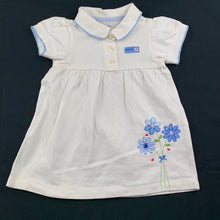 Load image into Gallery viewer, Girls Carter&#39;s, white cotton polo dress, flowers, GUC, size 12 months