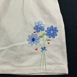 Girls Carter's, white cotton polo dress, flowers, GUC, size 12 months