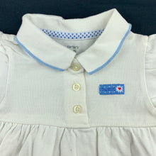 Load image into Gallery viewer, Girls Carter&#39;s, white cotton polo dress, flowers, GUC, size 12 months