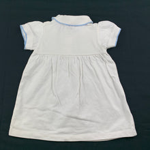 Load image into Gallery viewer, Girls Carter&#39;s, white cotton polo dress, flowers, GUC, size 12 months