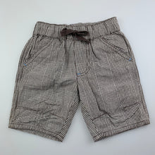 Load image into Gallery viewer, Boys Target, checked cotton shorts, elasticated, EUC, size 00