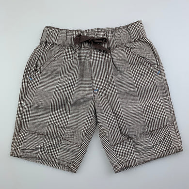 Boys Target, checked cotton shorts, elasticated, EUC, size 00