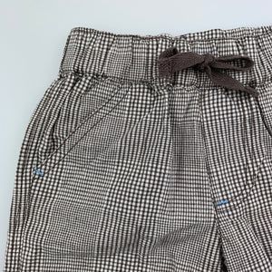 Boys Target, checked cotton shorts, elasticated, EUC, size 00