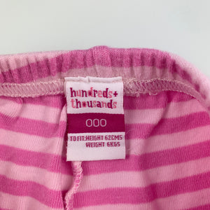 Girls H+T, pink soft cotton pants / bottoms, GUC, size 000