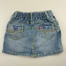 Load image into Gallery viewer, Girls GJ Unltd Jeans, blue stretch denim skirt, elasticated, GUC, size 1