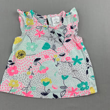 Load image into Gallery viewer, Girls Target, colourful floral cotton t-shirt / top, EUC, size 000
