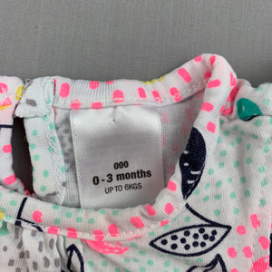 Girls Target, colourful floral cotton t-shirt / top, EUC, size 000