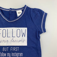 Load image into Gallery viewer, Girls Baby Berry, blue cotton t-shirt / top, instagram, GUC, size 1