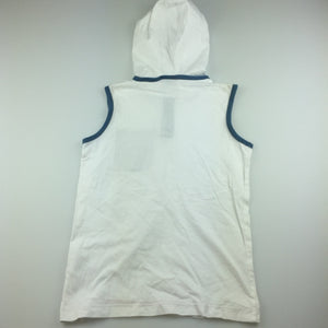 Boys Next, white cotton sleeveless hoodie t-shirt, GUC, size 7