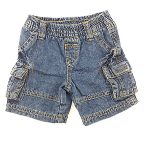 Boys Target, denim cargo shorts, elasticated waist, GUC, size 00