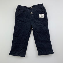 Load image into Gallery viewer, Girls Baby Baby, lined dark navy corduroy pants, elasticated, EUC, size 00