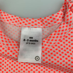 Girls Target, orange & white cotton t-shirt / top, GUC, size 000