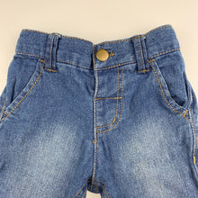 Load image into Gallery viewer, Unisex Target, blue stretch denim pants, elasticated, FUC, size 00