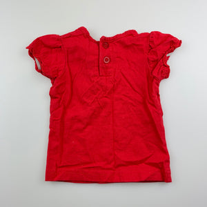 Girls Essentials, red cotton t-shirt / top, GUC, size 000