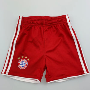 Boys Adidas, red Bayern Munchen football shorts, EUC, size 00