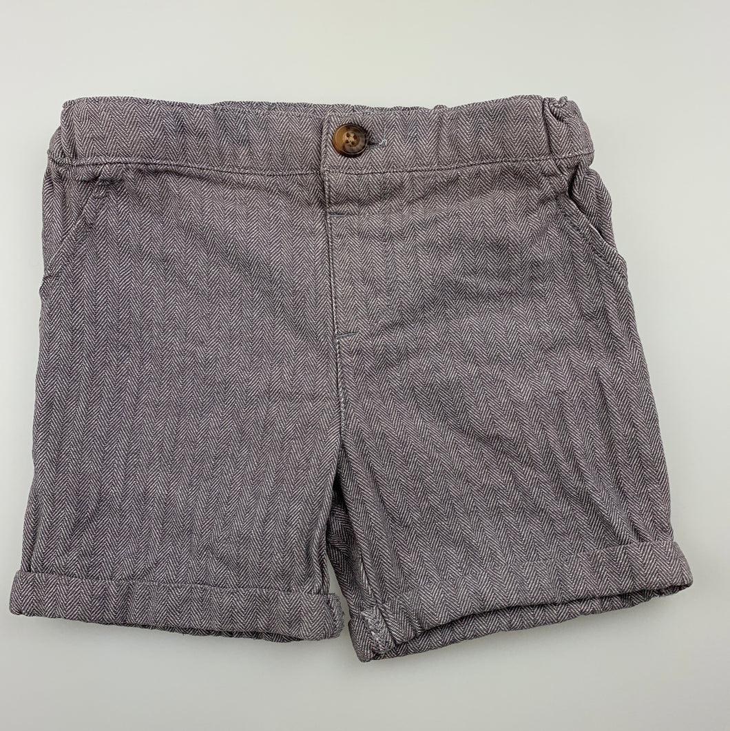 Boys Target, grey cotton shorts, adjustable, EUC, size 1