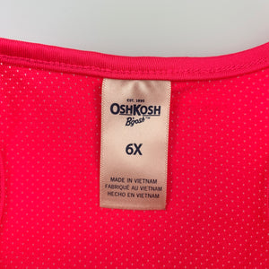 Girls Osh Kosh, pink & white sports / activewear top, GUC, size 6