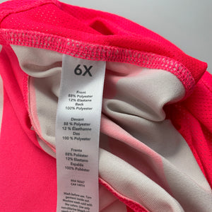 Girls Osh Kosh, pink & white sports / activewear top, GUC, size 6