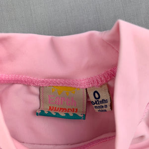 Girls Earth Nymph, pink long sleeve rashie / swim top, turtle, FUC, size 0