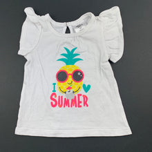 Load image into Gallery viewer, Girls Baby Berry, white cotton t-shirt / top, pineapple, GUC, size 00