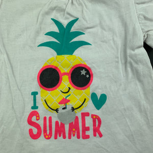 Girls Baby Berry, white cotton t-shirt / top, pineapple, GUC, size 00