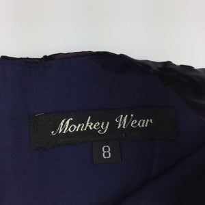 Girls Monkey Wear, satin feel lined formal / party dress, EUC, size 8